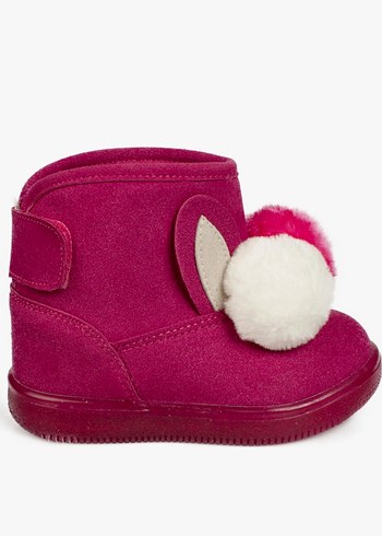 Kız Çocuk Pembe Kürklü Bot - Görsel 2