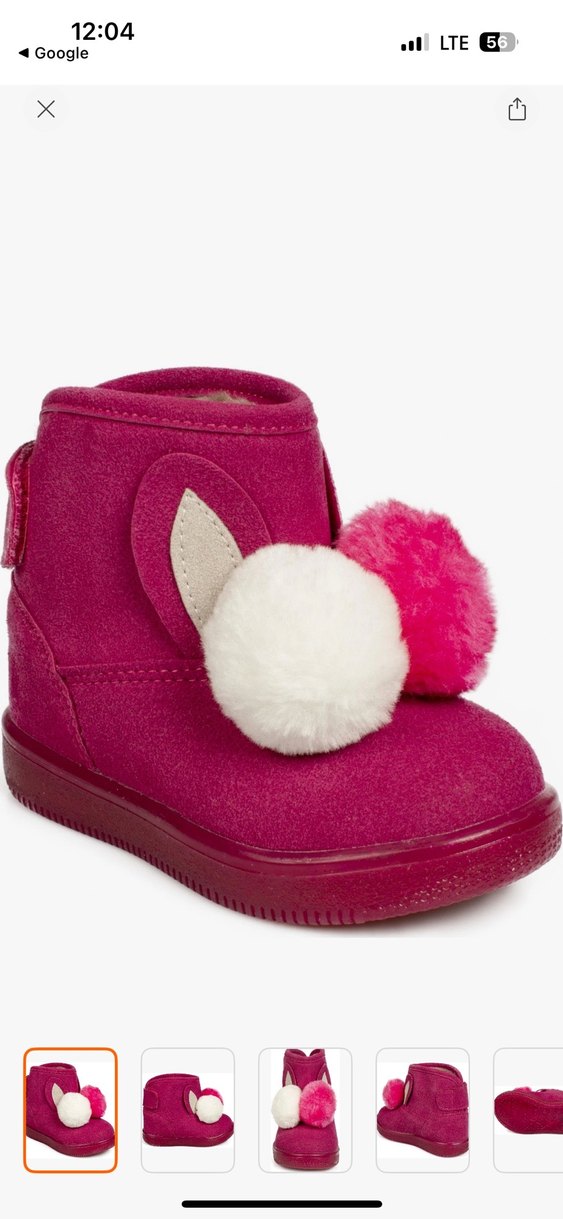 Kız Çocuk Pembe Kürklü Bot - Görsel 3