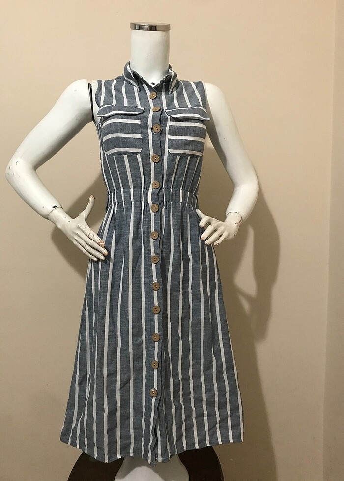 Boydan yazlık gömlek elbise - Görsel 2