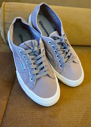 39 Beden Superga Orjinal Bej Gri Kadın Spor Ayakkabı