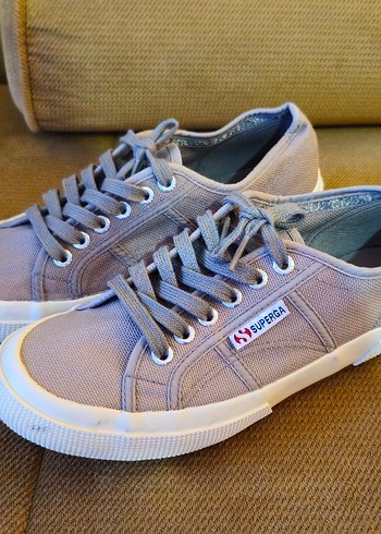 Superga Orjinal Bej Gri Kadın Spor Ayakkabı