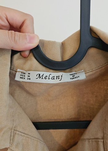 Diğer Düğmeli Bej Kadın Keten Gömlek
