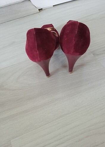 37 Beden bordo Renk Kadife steletto 37 numara