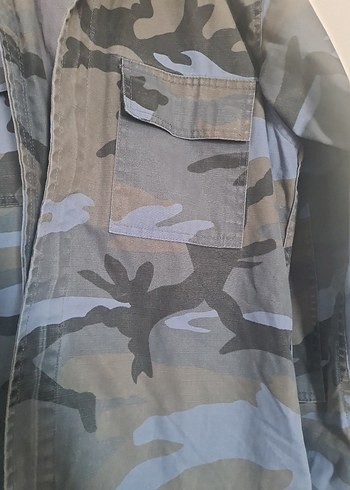 xl Beden Gri Kamuflaj Desenli Erkek Midi Yağmurluk