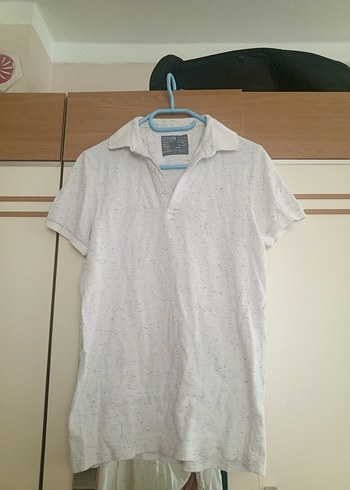 Erkek Beyaz Kısa Kollu Polo Tişört - Görsel 2