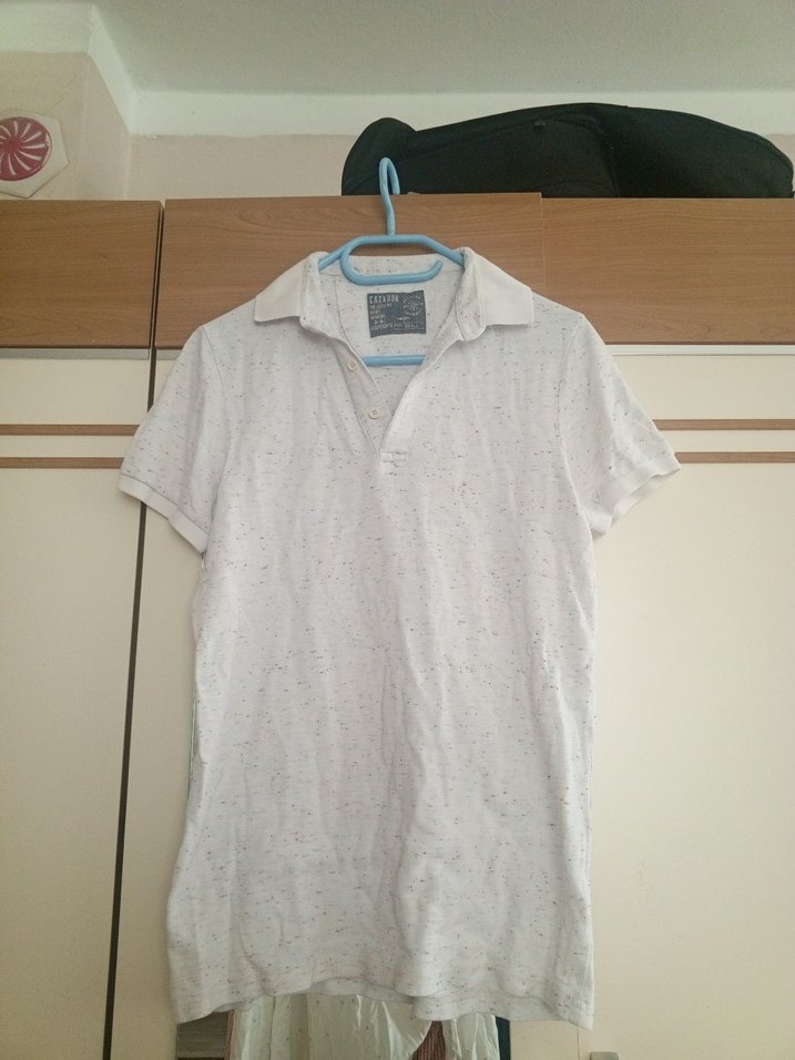 Erkek Beyaz Kısa Kollu Polo Tişört - Görsel 2