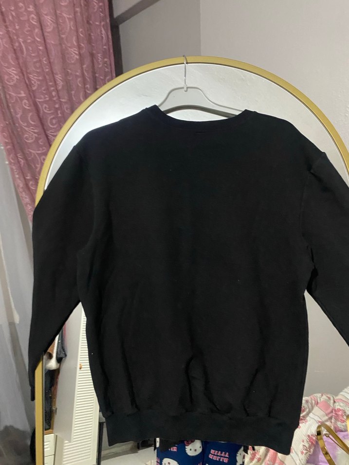 Siyah Kadın Oversize Sweatshirt - Görsel 3