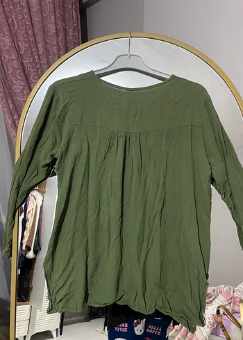 Nakışlı Yeşil Bohem Kadın Bluz - Görsel 3