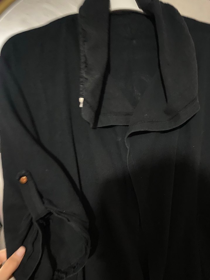 Siyah Keten Kadın Ceket - Görsel 2