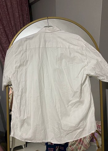 Düğmeli Beyaz Keten Erkek Gömlek - Görsel 3