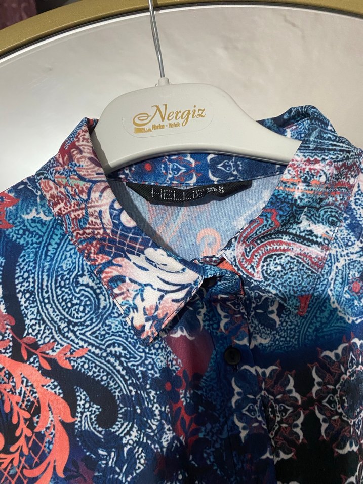 Kadın Çok Renkli Uzun Kollu Bohem Gömlek - Görsel 3