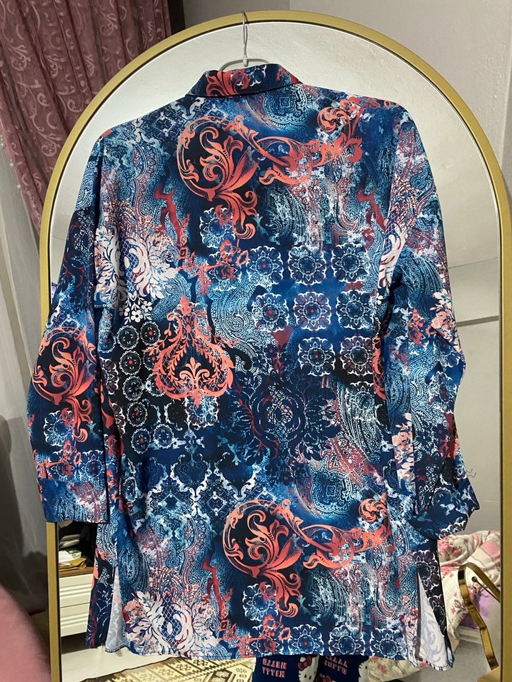 Kadın Çok Renkli Uzun Kollu Bohem Gömlek - Görsel 4