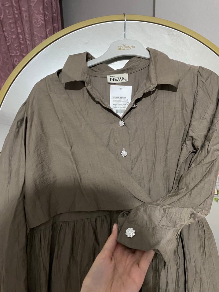 Uzun Keten Bohem Elbise - Görsel 2