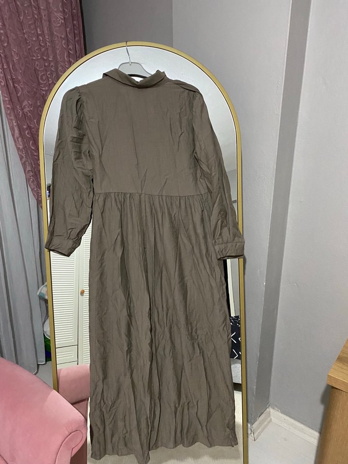 Uzun Keten Bohem Elbise - Görsel 3