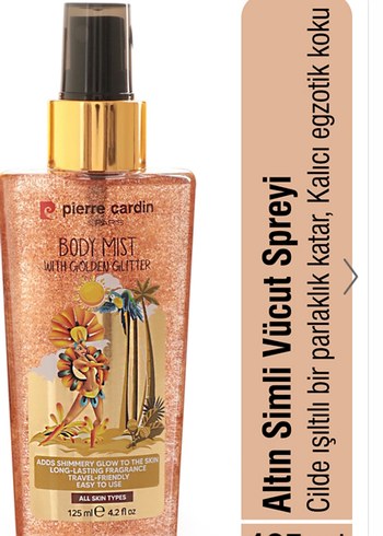  PierreCardin BodyMist-AltınSimli Vücut Spreyi-125 ml - Görsel 6