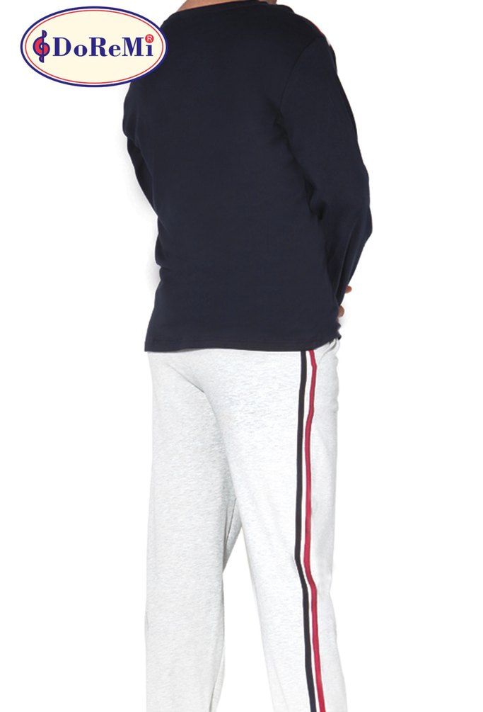 Gri Erkek Uzun Kollu Rahat Pijama Takımı - Görsel 3