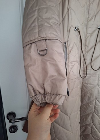 Bej Uzun Kadın Kışlık Mont - Görsel 2