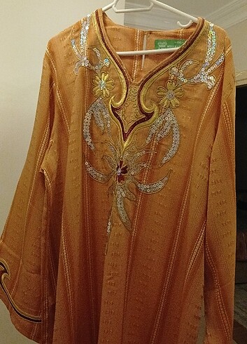 xl Beden camel Renk Uzun elbise