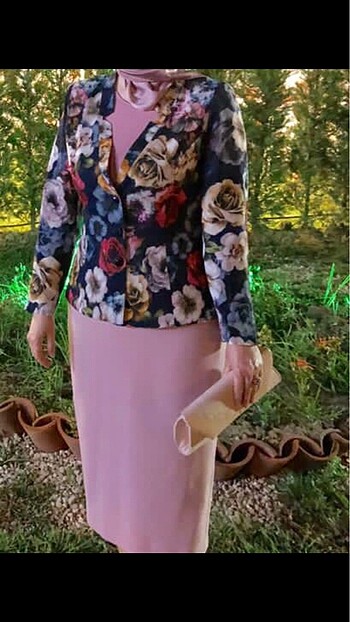Özel dikim ikili takım şifon ceket
