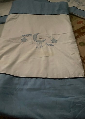 Nakışlı Mavi Pamuklu Bebek Uyku Aksesuarı - Görsel 4