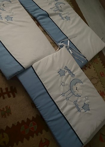 Nakışlı Mavi Pamuklu Bebek Uyku Aksesuarı - Görsel 8