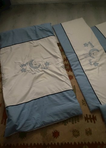 Nakışlı Mavi Pamuklu Bebek Uyku Aksesuarı - Görsel 7