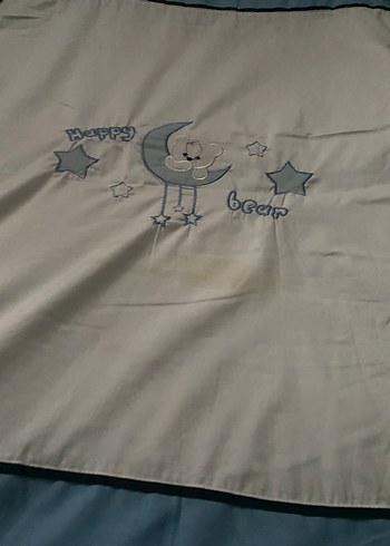 Nakışlı Mavi Pamuklu Bebek Uyku Aksesuarı - Görsel 5