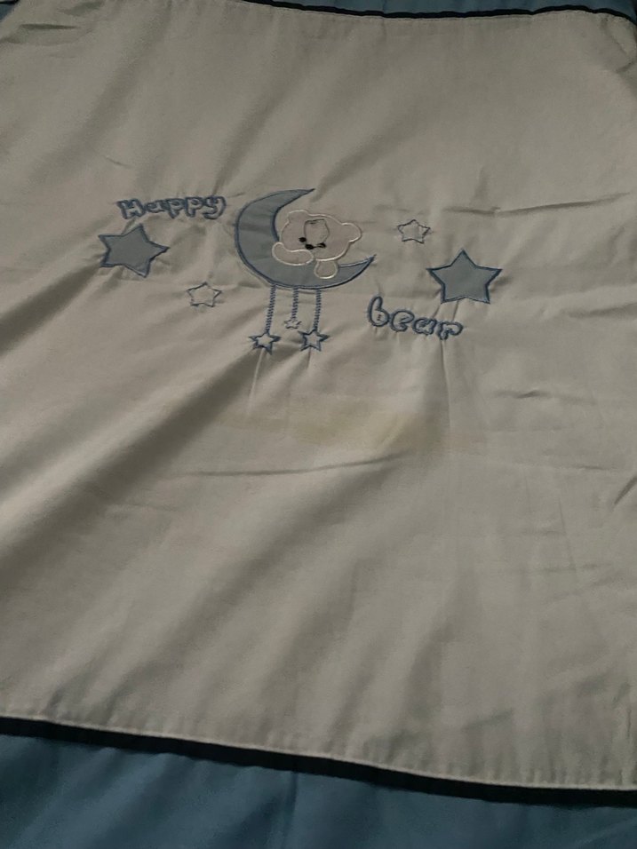 Nakışlı Mavi Pamuklu Bebek Uyku Aksesuarı - Görsel 5