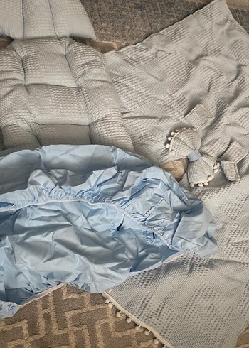 Mavi Keten Çocuk Uyku Seti - Görsel 8