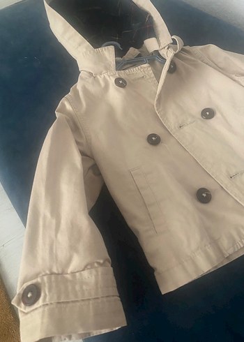 Düğmeli Erkek Çocuk Bej Kaban - Görsel 2