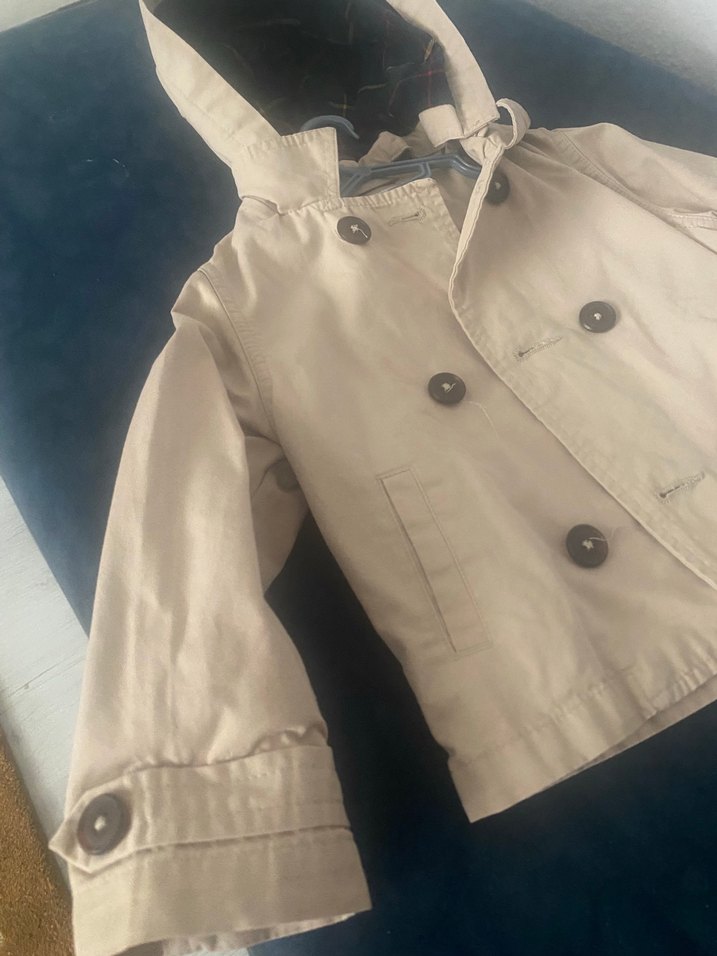 Düğmeli Erkek Çocuk Bej Kaban - Görsel 2