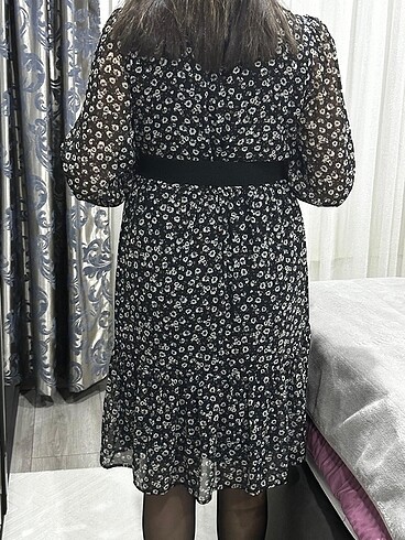 m Beden Çiçekli oversize elbise
