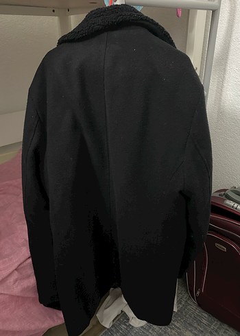 Siyah Peluş Yaka Kaban - Görsel 2