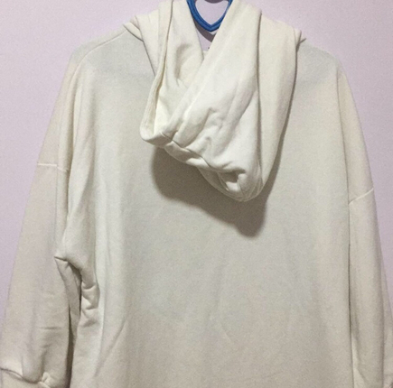 xl Beden beyaz Renk kapüşonlu tunik sweatshirt