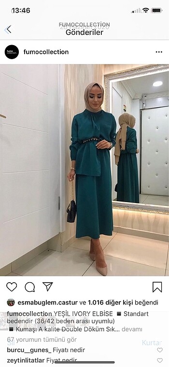 Suud Collection Yeşil elbise