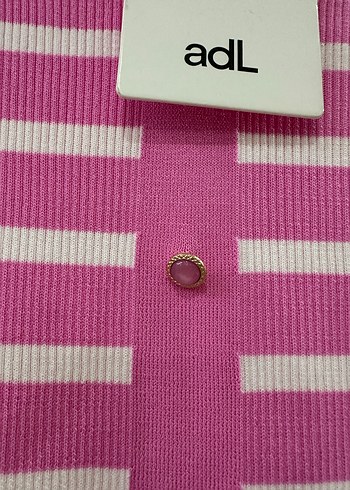 Adil Işık marka Pembe Çizgili Düğmeli Kadın Triko - Görsel 2