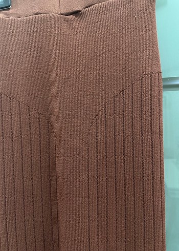 Adil Işık marka Düğmeli Kahverengi Uzun Triko Etek - Görsel 5