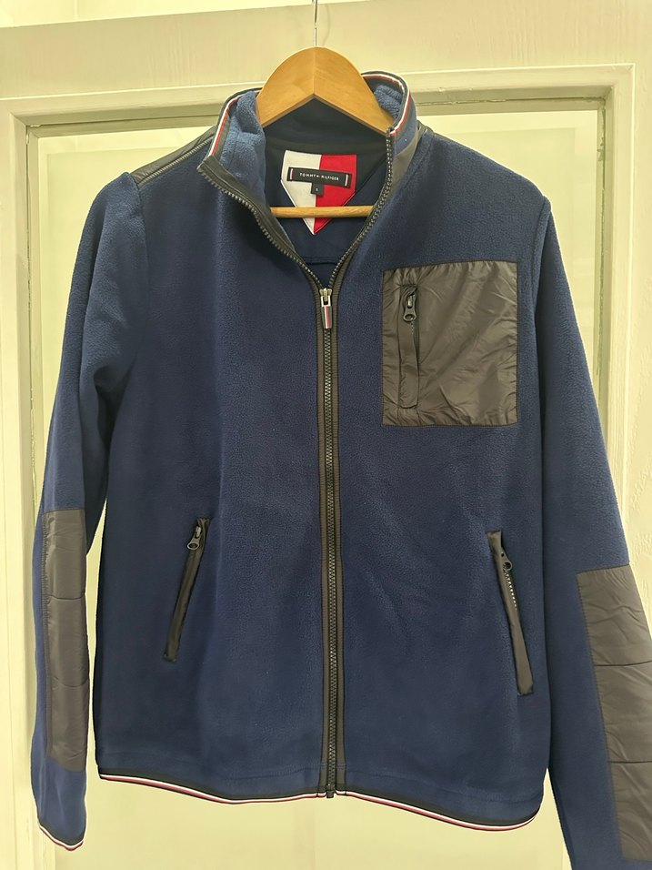Tommy Hilfiger Erkek Lacivert Fermuarlı Polar Sweatshirt - Görsel 4