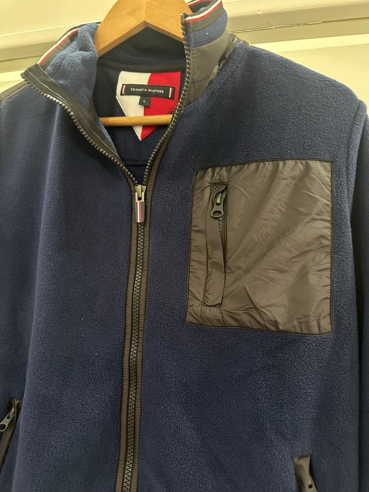 Tommy Hilfiger Erkek Lacivert Fermuarlı Polar Sweatshirt - Görsel 5