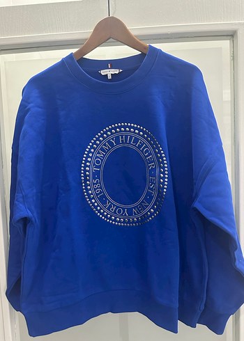 Mavi Payetli Tommy Hilfiger Sweatshirt - Görsel 7