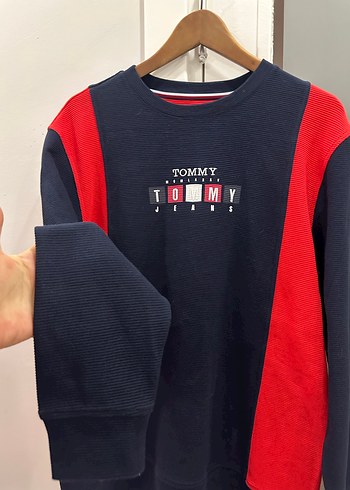 Tommy Jeans Erkek Kırmızı Siyah Sweatshirt - Görsel 6