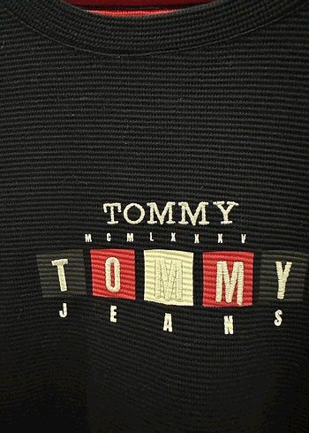 Tommy Jeans Erkek Kırmızı Siyah Sweatshirt - Görsel 2