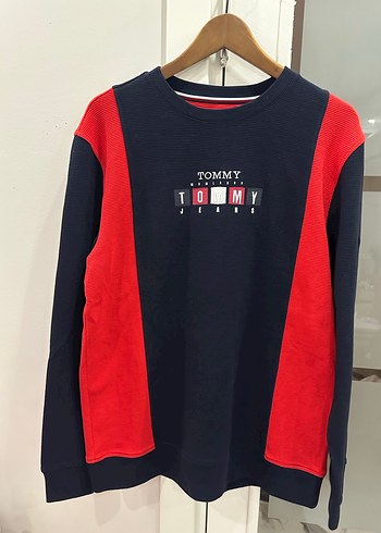 Tommy Jeans Erkek Kırmızı Siyah Sweatshirt - Görsel 4