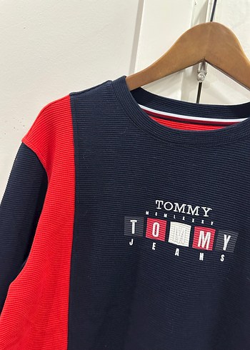 Tommy Jeans Erkek Kırmızı Siyah Sweatshirt - Görsel 5