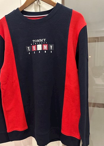 Tommy Jeans Erkek Kırmızı Siyah Sweatshirt - Görsel 3