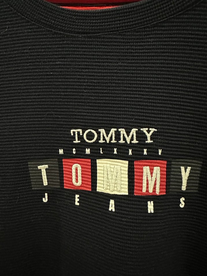 Tommy Jeans Erkek Kırmızı Siyah Sweatshirt - Görsel 2
