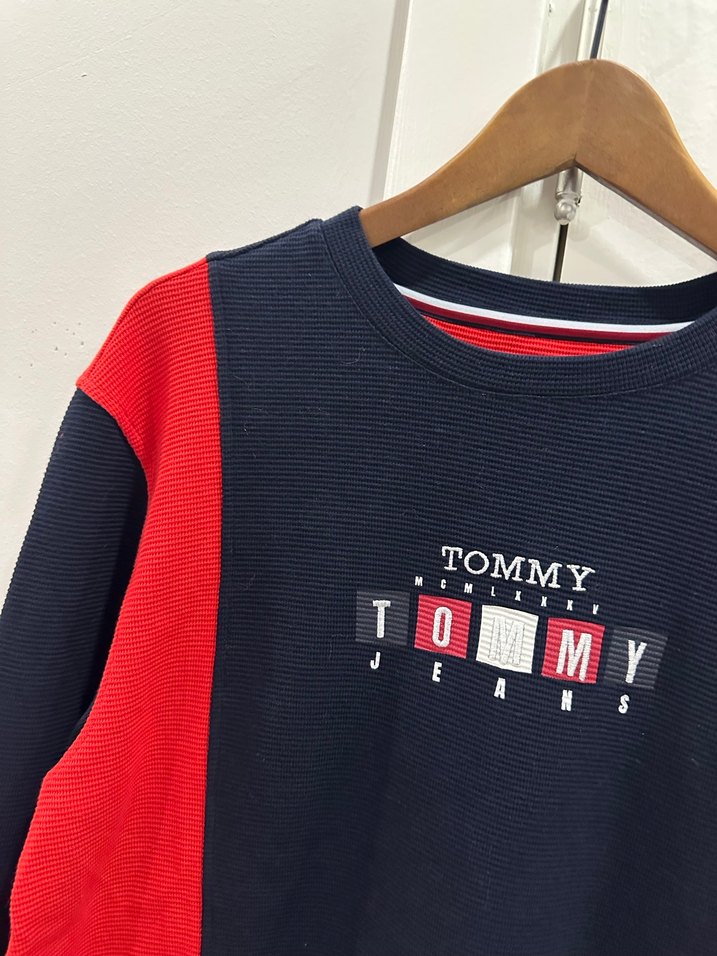 Tommy Jeans Erkek Kırmızı Siyah Sweatshirt - Görsel 5