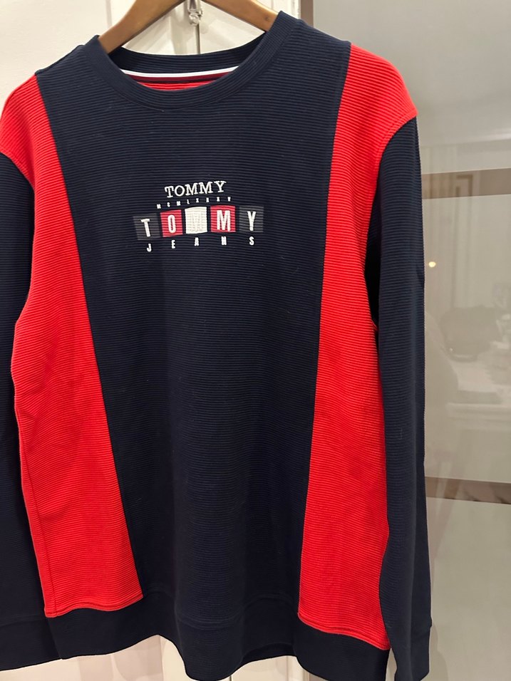 Tommy Jeans Erkek Kırmızı Siyah Sweatshirt - Görsel 3