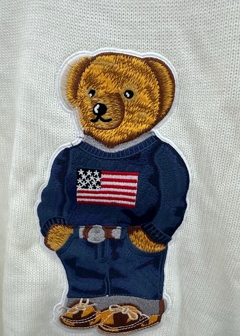 Polo Beyaz Nakışlı Kadın Triko Kazak - Görsel 4