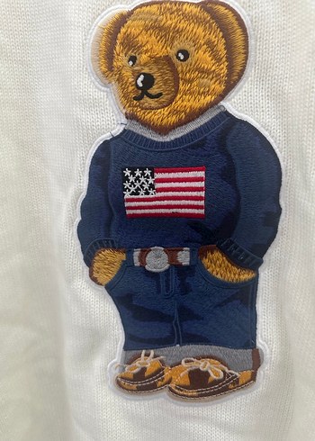 Polo Beyaz Nakışlı Kadın Triko Kazak - Görsel 8